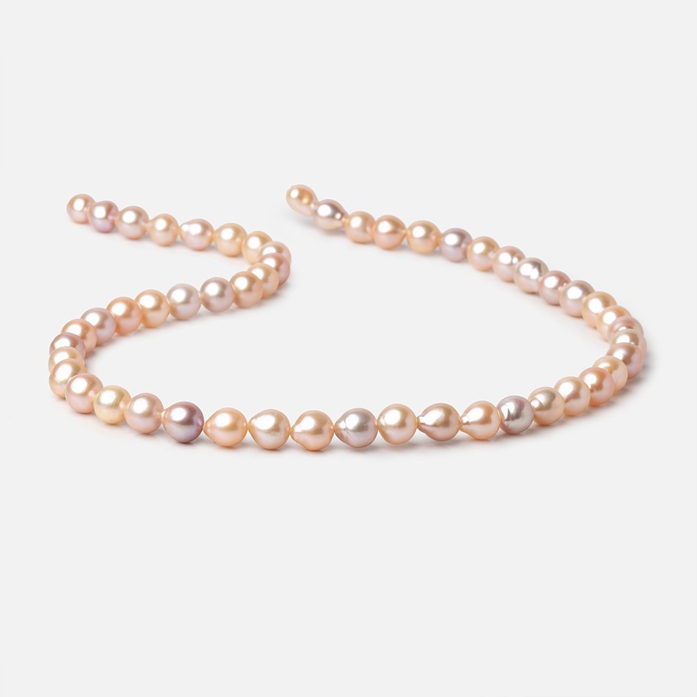 7-8mm Multi Peach Petite Ultra Baroque Freshwater Pearls 16 inch 48 Beads AAA (ONLINE ORDER ONLY)