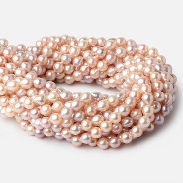 7-8mm Multi Peach Petite Ultra Baroque Freshwater Pearls 16 inch 48 Beads AAA (ONLINE ORDER ONLY)