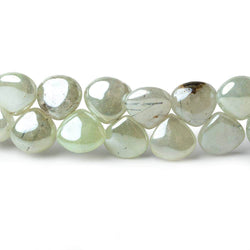 7-8mm Mystic Prehnite Plain Heart Beads 8 inch 49 beads (ONLINE ORDER ONLY)