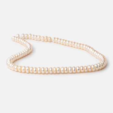 7-8mm Pale Peach Button Freshwater Pearl Beads 15.5 inch 88 pieces (ONLINE ORDER ONLY)