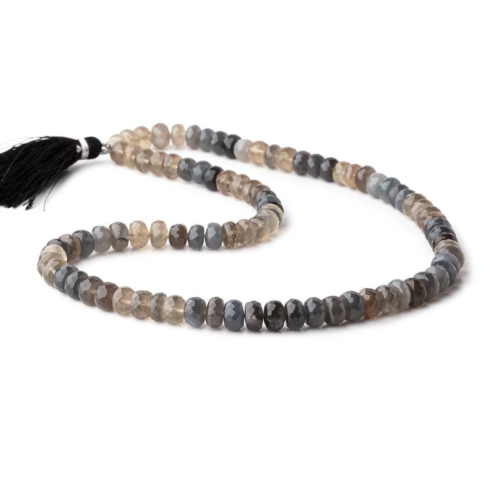 7-8mm Platinum Grey Moonstone Faceted Rondelle Beads 18 inch 70 pieces (ONLINE ORDER ONLY)