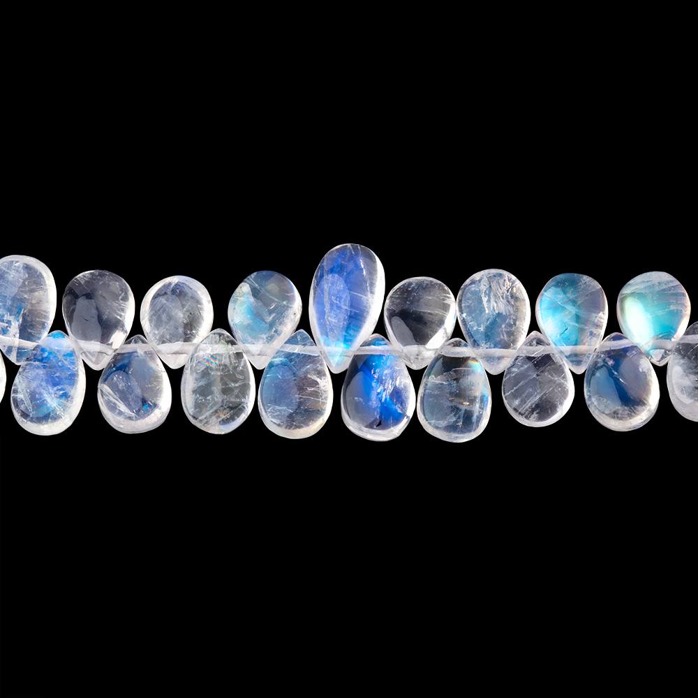 7-8mm Rainbow Moonstone Plain Pear Beads 8.5 inch 76 pieces AAA (ONLINE ORDER ONLY)
