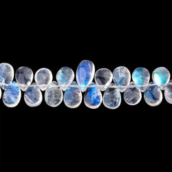 7-8mm Rainbow Moonstone Plain Pear Beads 8.5 inch 76 pieces AAA (ONLINE ORDER ONLY)