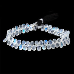 7-8mm Rainbow Moonstone Plain Pear Beads 8.5 inch 76 pieces AAA (ONLINE ORDER ONLY)