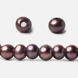 7-8mm Raisin Large Hole Off Round Freshwater Pearl 2.5mm drill hole, 15 inch, 64 pieces (ONLINE ORDER ONLY)