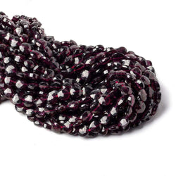 7-8mm Rhodolite Garnet Faceted Coin Beads 13 inch 45 pieces (ONLINE ORDER ONLY)