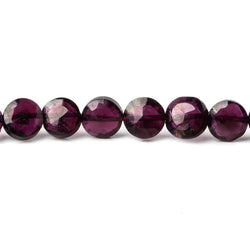 7-8mm Rhodolite Garnet Faceted Coin Beads 13 inch 45 pieces (ONLINE ORDER ONLY)