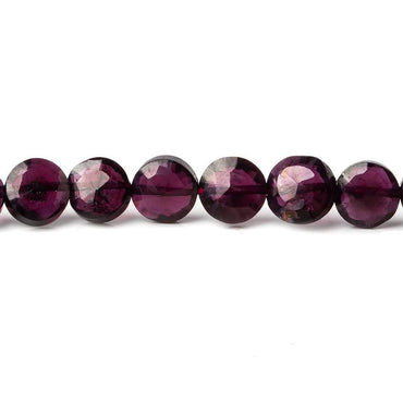 7-8mm Rhodolite Garnet Faceted Coin Beads 13 inch 45 pieces (ONLINE ORDER ONLY)