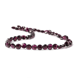 7-8mm Rhodolite Garnet Faceted Coin Beads 13 inch 45 pieces (ONLINE ORDER ONLY)