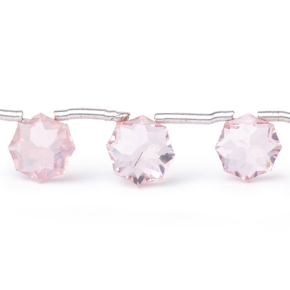 7-8mm Rose Quartz Concave Faceted Starburst Beads 8 inch 15 pieces AAA (ONLINE ORDER ONLY)