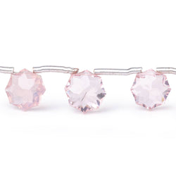 7-8mm Rose Quartz Concave Faceted Starburst Beads 8 inch 15 pieces AAA (ONLINE ORDER ONLY)