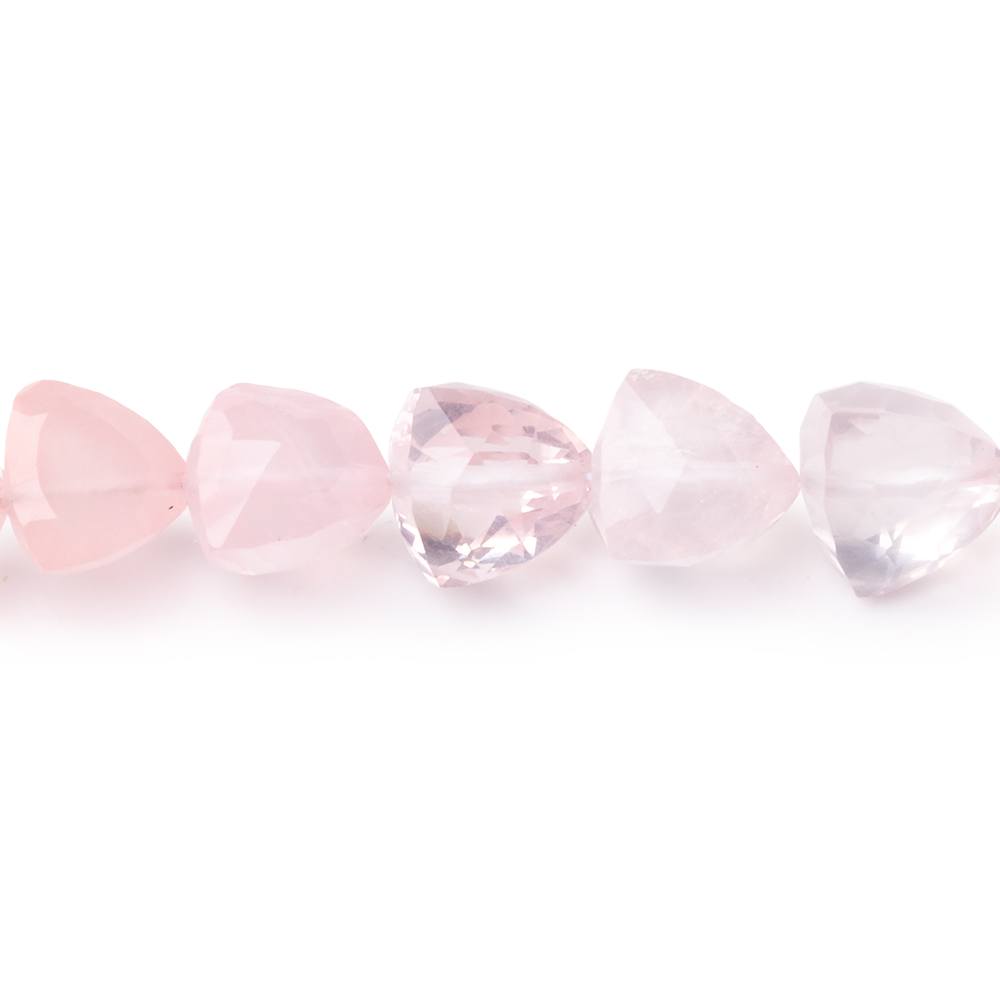 7-8mm Rose Quartz Faceted Trillion Beads 7 inch 24 pieces (ONLINE ORDER ONLY)