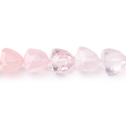 7-8mm Rose Quartz Faceted Trillion Beads 7 inch 24 pieces (ONLINE ORDER ONLY)
