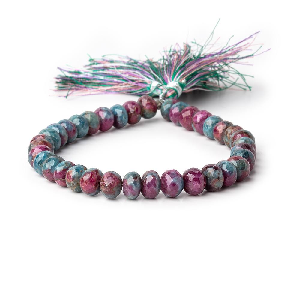 7-8mm Ruby in Kyanite Faceted Rondelle Beads 8 inch 36 pieces (ONLINE ORDER ONLY)