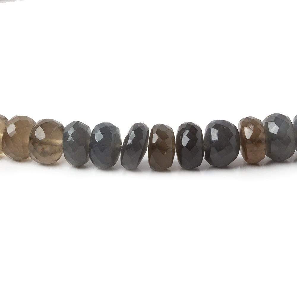 7-8mm Shaded Grey Moonstone Faceted Rondelle Beads 18 inch 92 beads (ONLINE ORDER ONLY)