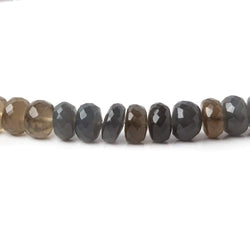 7-8mm Shaded Grey Moonstone Faceted Rondelle Beads 18 inch 92 beads (ONLINE ORDER ONLY)
