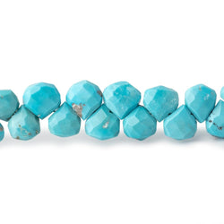 7-8mm Sleeping Beauty Turquoise faceted heart beads 8.5 inch 50 pieces (ONLINE ORDER ONLY)