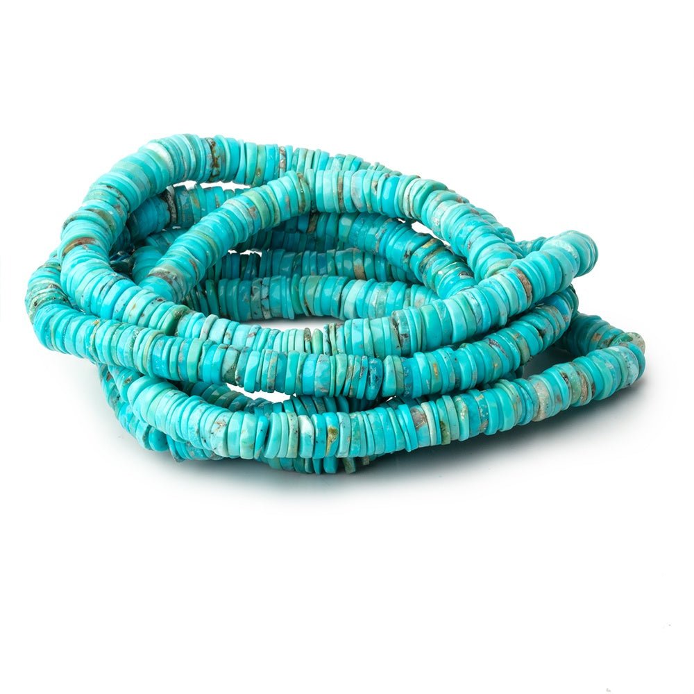 7-8mm Sleeping Beauty Turquoise Plain Heishi Beads 14 inch 215 pieces (ONLINE ORDER ONLY)