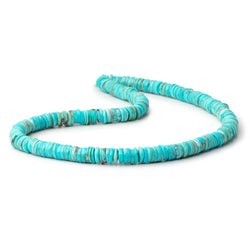 7-8mm Sleeping Beauty Turquoise Plain Heishi Beads 14 inch 215 pieces (ONLINE ORDER ONLY)