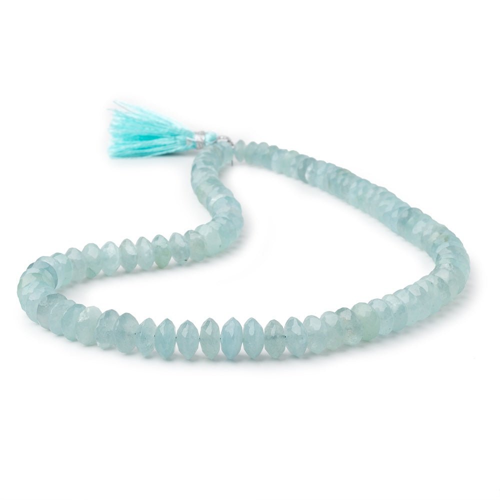 7-9.5mm Aquamarine German Faceted Rondelles 16 inch 93 Beads (ONLINE ORDER ONLY)