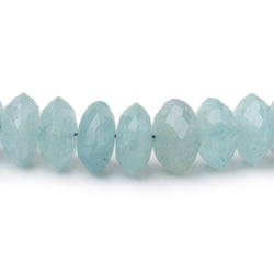 7-9.5mm Aquamarine German Faceted Rondelles 16 inch 93 Beads (ONLINE ORDER ONLY)