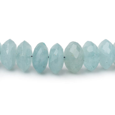 7-9.5mm Aquamarine German Faceted Rondelles 16 inch 93 Beads (ONLINE ORDER ONLY)