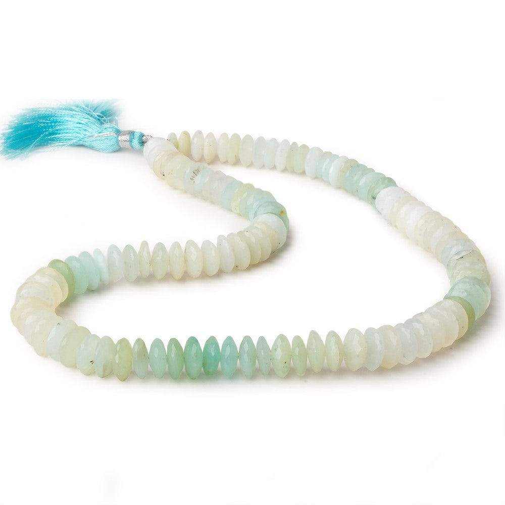 7-9.5mm Blue Peruvian Opal German Faceted Rondelles 16 inch 108 pieces (ONLINE ORDER ONLY)