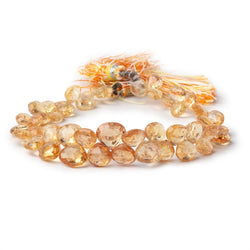 7-9.5mm Imperial Topaz Faceted Heart Beads 8 inch 49 pieces (ONLINE ORDER ONLY)