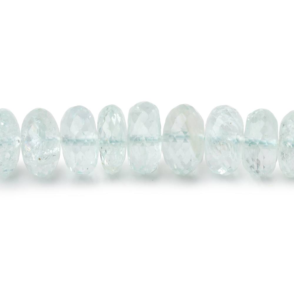 7-9mm Aquamarine Faceted Rondelle Beads 17 inches 105 pieces (ONLINE ORDER ONLY)