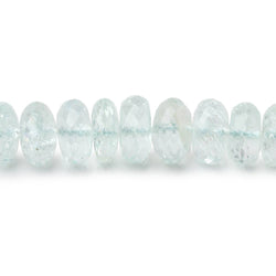 7-9mm Aquamarine Faceted Rondelle Beads 17 inches 105 pieces (ONLINE ORDER ONLY)