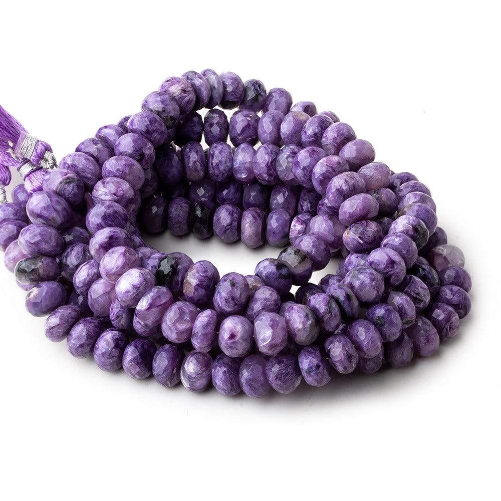 7-9mm Charoite Faceted Rondelle Beads 16 inch 68 pieces A (ONLINE ORDER ONLY)