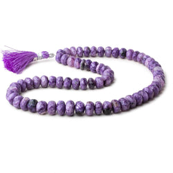 7-9mm Charoite Faceted Rondelle Beads 16 inch 68 pieces A (ONLINE ORDER ONLY)