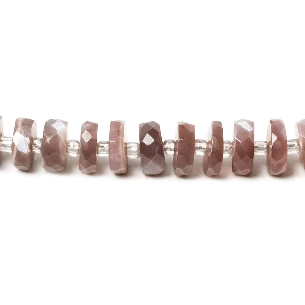 7-9mm Chocolate Moonstone faceted heshi beads 16 inch 99 pieces (ONLINE ORDER ONLY)