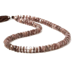 7-9mm Chocolate Moonstone faceted heshi beads 16 inch 99 pieces (ONLINE ORDER ONLY)