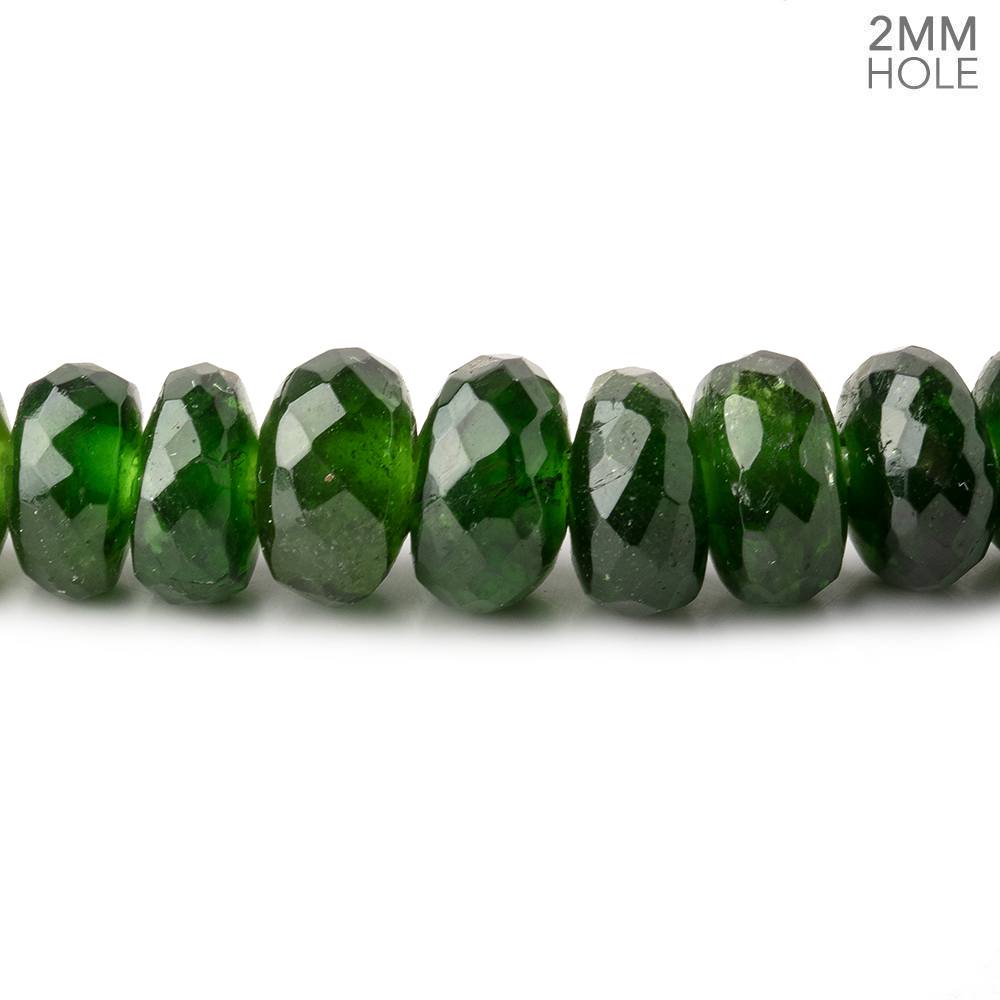 7-9mm Chrome Diopside 2mm Large Hole Faceted Rondelles 8 inch 45 Beads AAA (ONLINE ORDER ONLY)