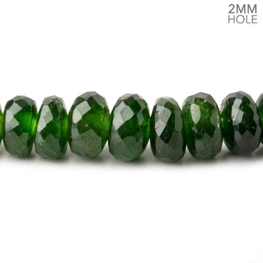 7-9mm Chrome Diopside 2mm Large Hole Faceted Rondelles 8 inch 45 Beads AAA (ONLINE ORDER ONLY)