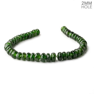 7-9mm Chrome Diopside 2mm Large Hole Faceted Rondelles 8 inch 45 Beads AAA (ONLINE ORDER ONLY)