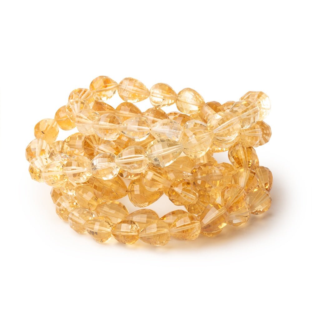 7-9mm Citrine Checkerboard Faceted Tear Drop 16 inch 48 Beads (ONLINE ORDER ONLY)
