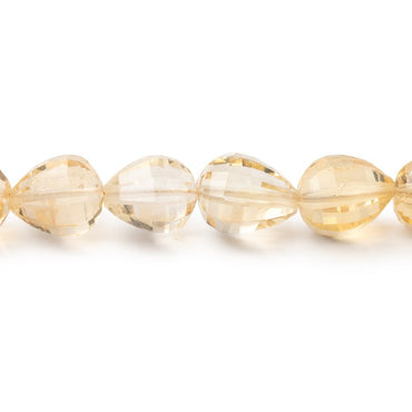 7-9mm Citrine Checkerboard Faceted Tear Drop 16 inch 48 Beads (ONLINE ORDER ONLY)