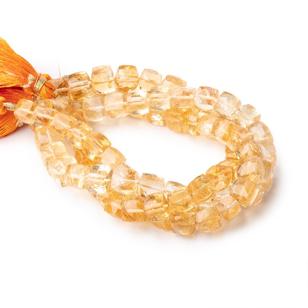 7-9mm Citrine Faceted Cube Beads 7 inch 21 pieces (ONLINE ORDER ONLY)