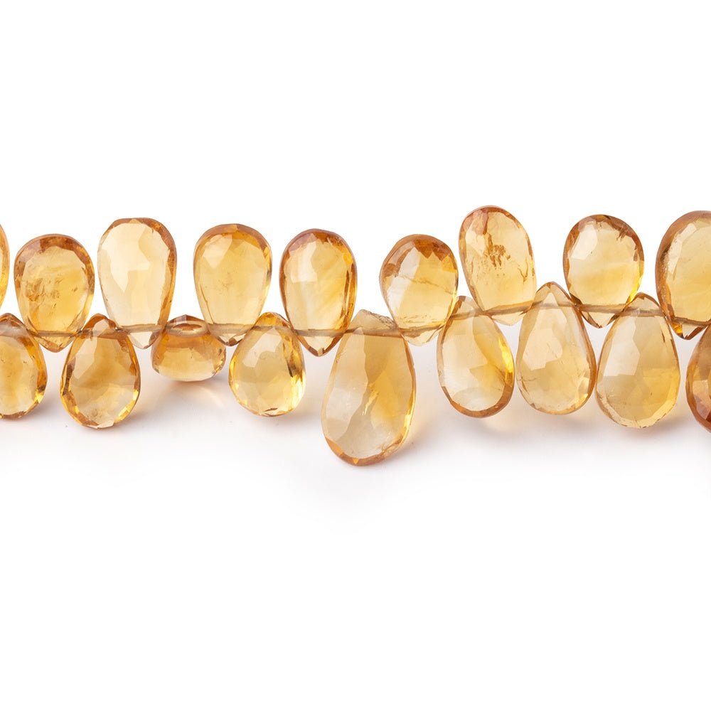 7-9mm Citrine Faceted Pear Beads 8 inch 63 pieces (ONLINE ORDER ONLY)