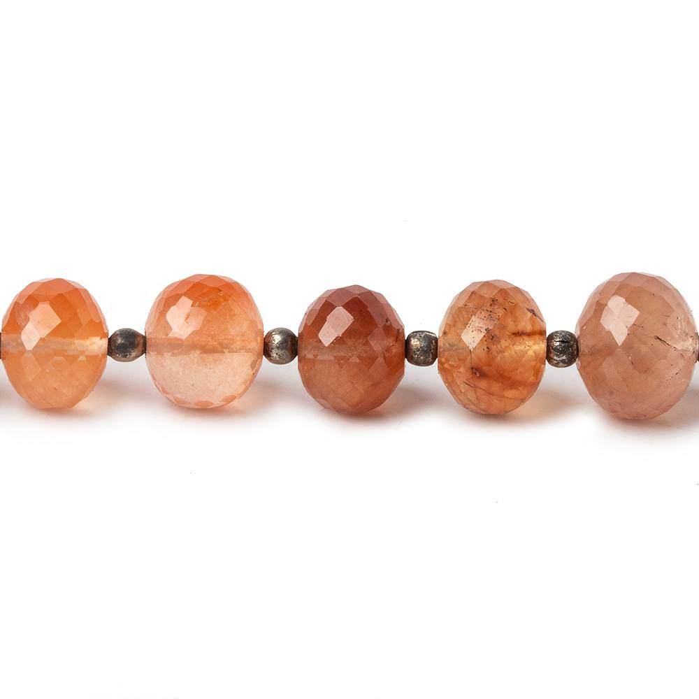 7-9mm Ferrous Caramel Rutilated Quartz faceted rondelles 8 inch 25 beads AA (ONLINE ORDER ONLY)