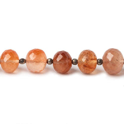 7-9mm Ferrous Caramel Rutilated Quartz faceted rondelles 8 inch 25 beads AA (ONLINE ORDER ONLY)