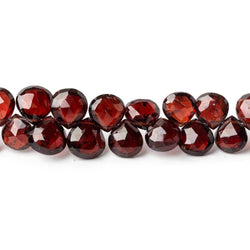 7-9mm Garnet Faceted Heart Beads 9 inch 57 pieces (ONLINE ORDER ONLY)