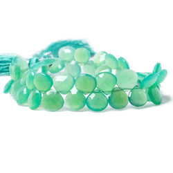 7mm Green Chalcedony Faceted Heart Beads 8 inch 50 pieces (ONLINE ORDER ONLY)