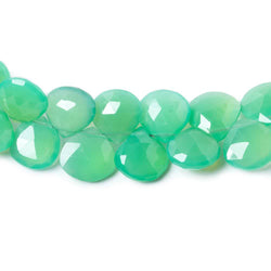 7mm Green Chalcedony Faceted Heart Beads 8 inch 50 pieces (ONLINE ORDER ONLY)
