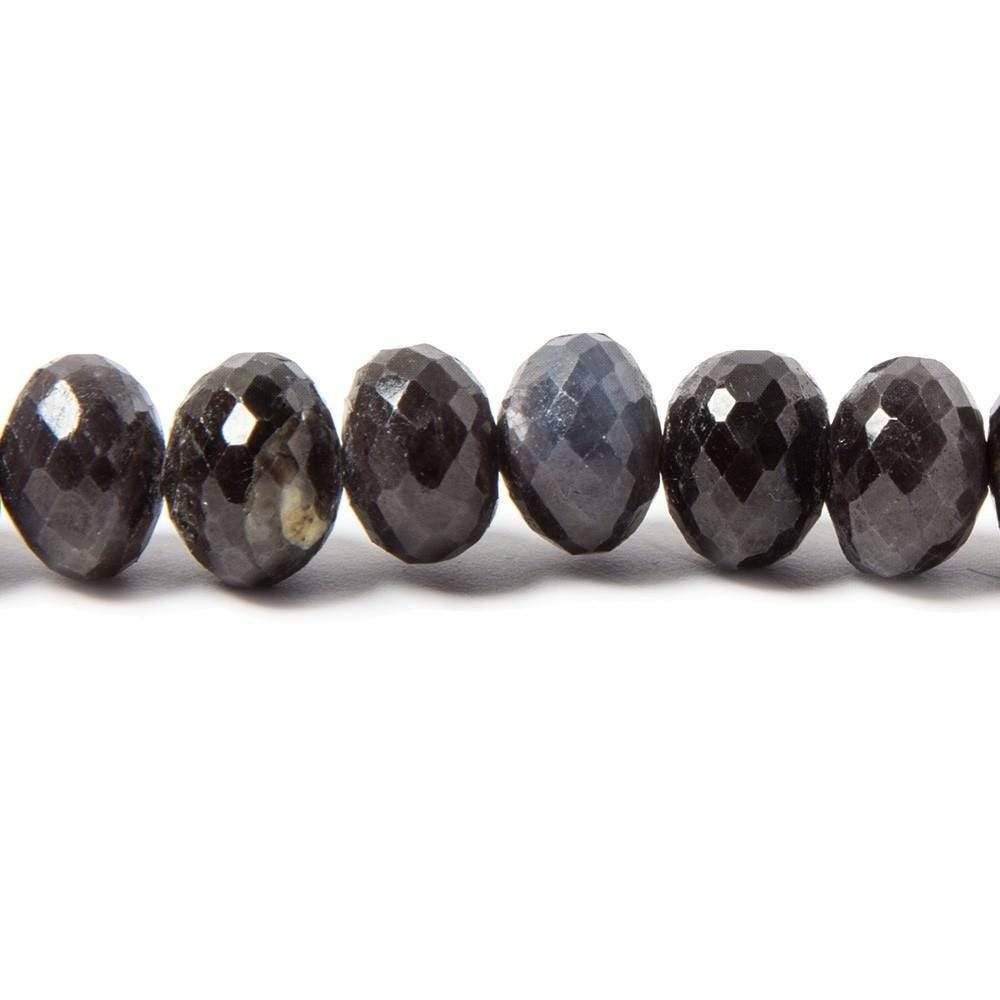 7-9mm Greyish Blue Sapphire faceted rondelle Beads 16 inch 73 pieces (ONLINE ORDER ONLY)