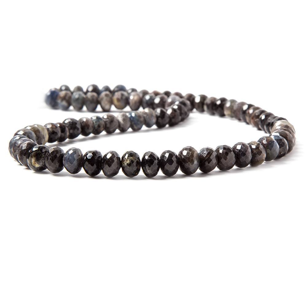7-9mm Greyish Blue Sapphire faceted rondelle Beads 16 inch 73 pieces (ONLINE ORDER ONLY)