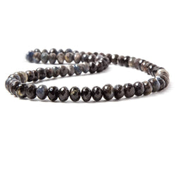 7-9mm Greyish Blue Sapphire faceted rondelle Beads 16 inch 73 pieces (ONLINE ORDER ONLY)
