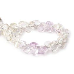 7-9mm Kunzite and Hiddenite Faceted Heart Beads 7.5 inch 17 pieces (ONLINE ORDER ONLY)